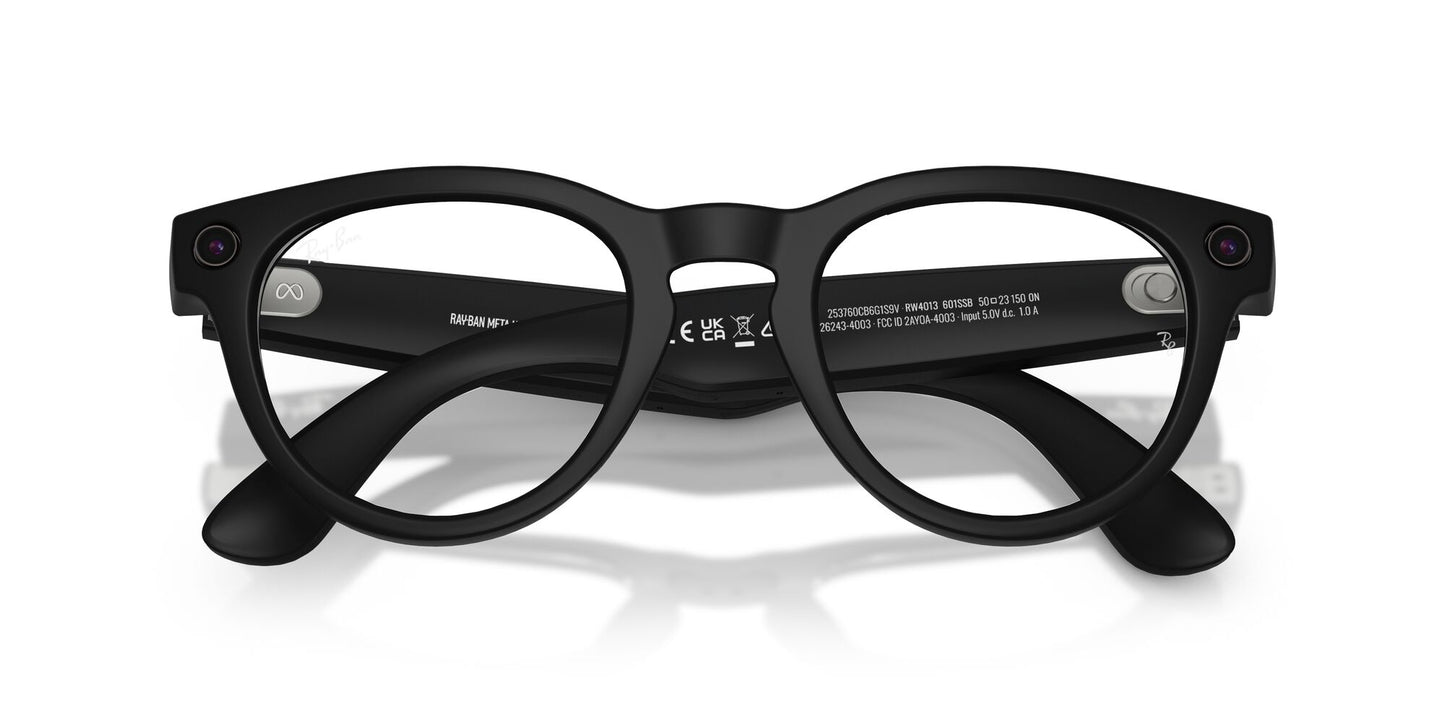Ray-Ban 4013 Meta (Gen 2) Headliner Matte Black Clear/Blue Light RW4013 601SSB (50)