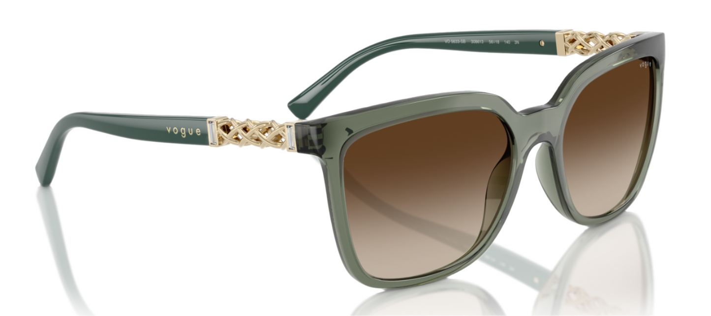 Vogue 5633SB Transparent Mallard Green Brown Gradient (5633SB 308613)