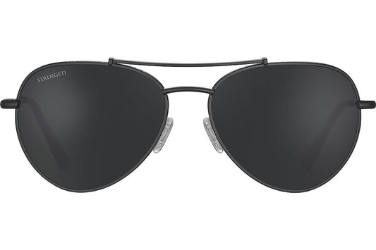 Serengeti Pete Polarised Matte Black Glass Smoke (599003)