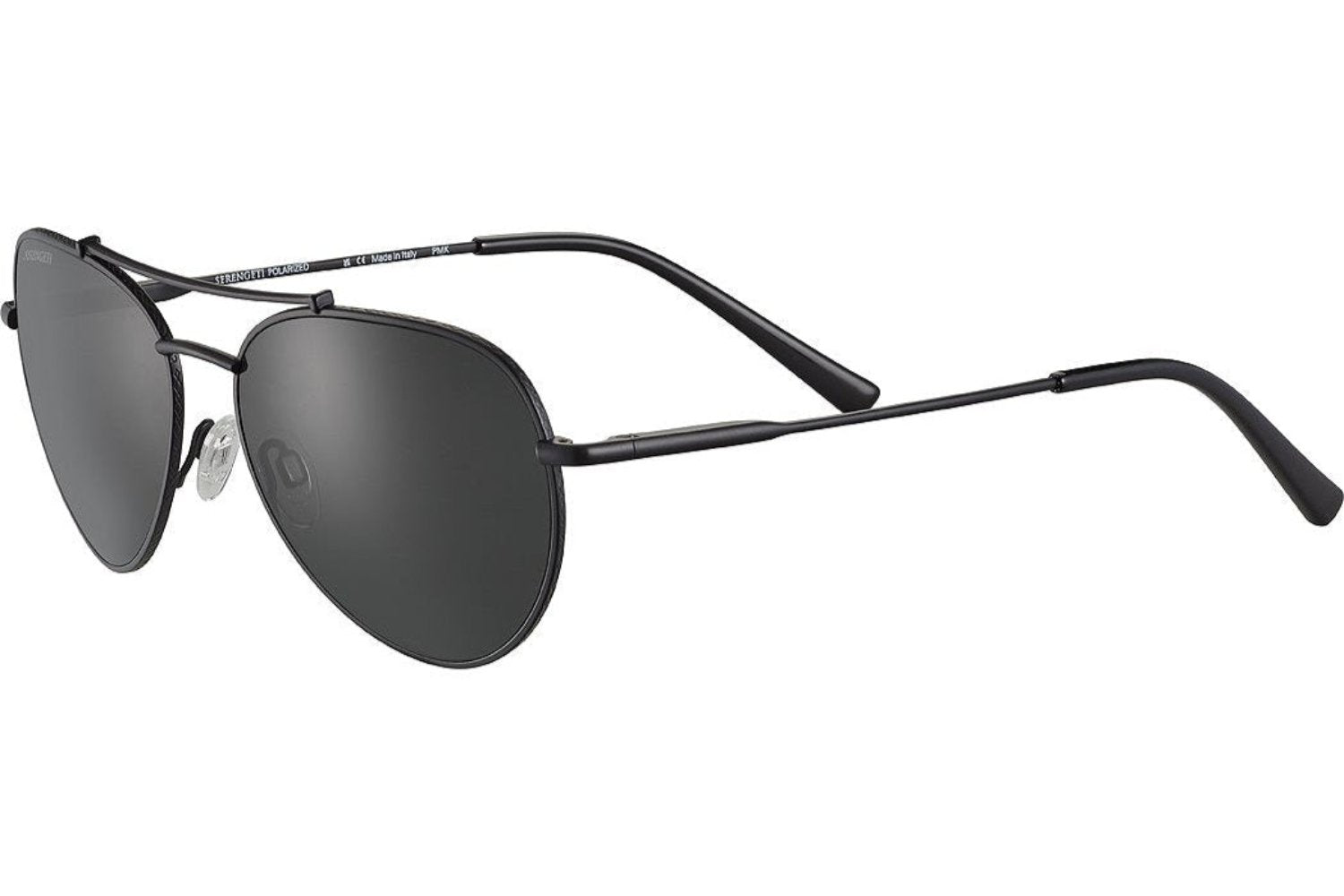 Serengeti Pete Polarised Matte Black Glass Smoke (599003)