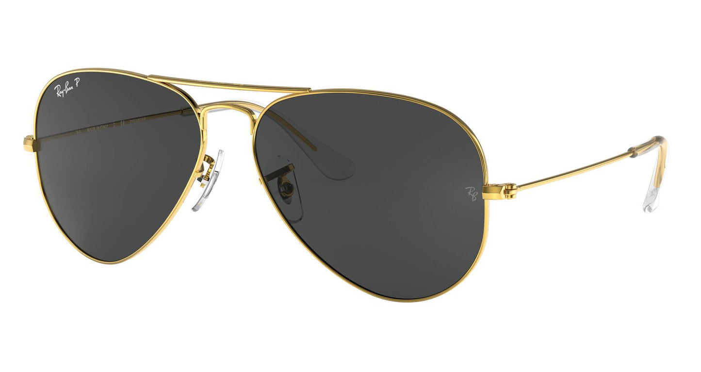 Ray-Ban Aviator 3025 Polarised Gold Black RB3025 919648 (58)