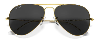 Ray-Ban Aviator 3025 Polarised Gold Black RB3025 919648 (58)