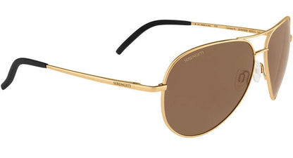 Serengeti Carrara XL Polarised Shiny Bold Gold Glass Drivers (757003)