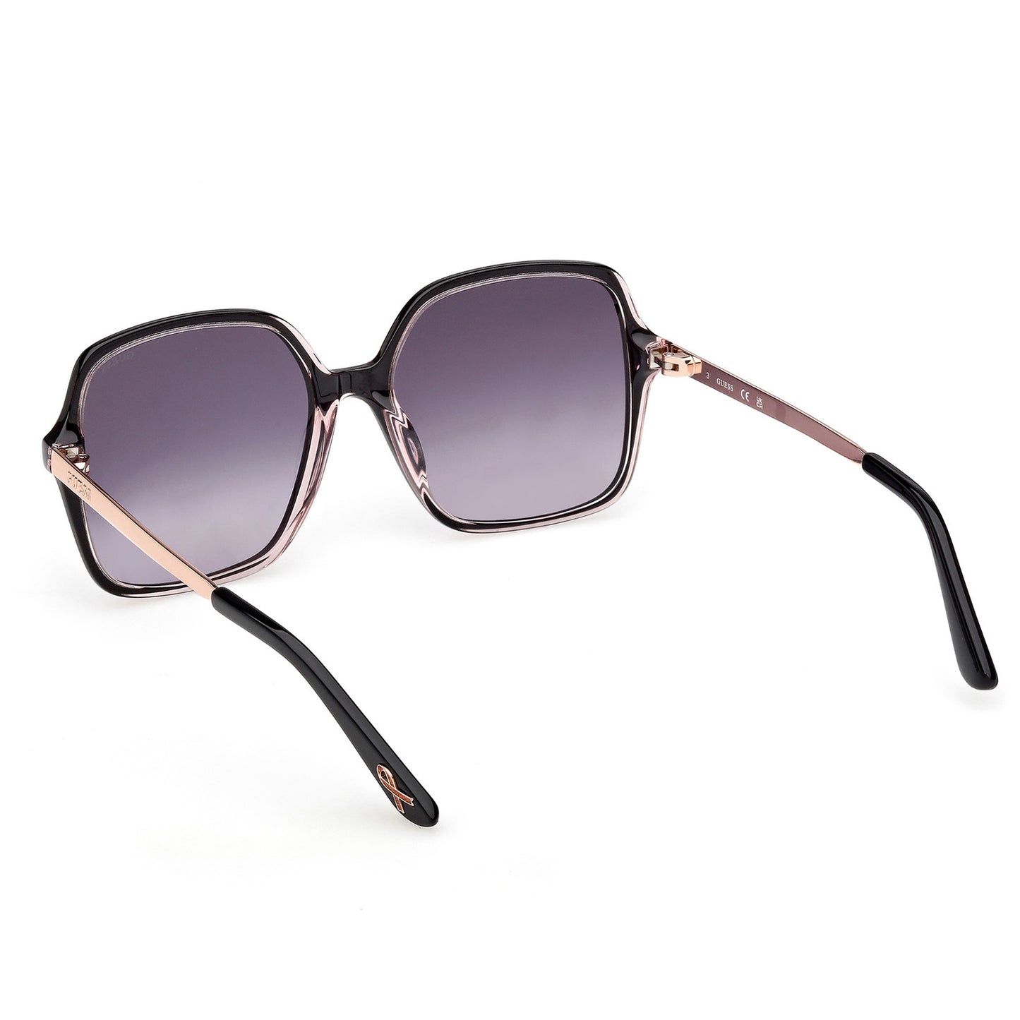 Guess 00270 Shiny Black w Shiny Rose Gold Smoke Gradient GU00270/S 01B (57)