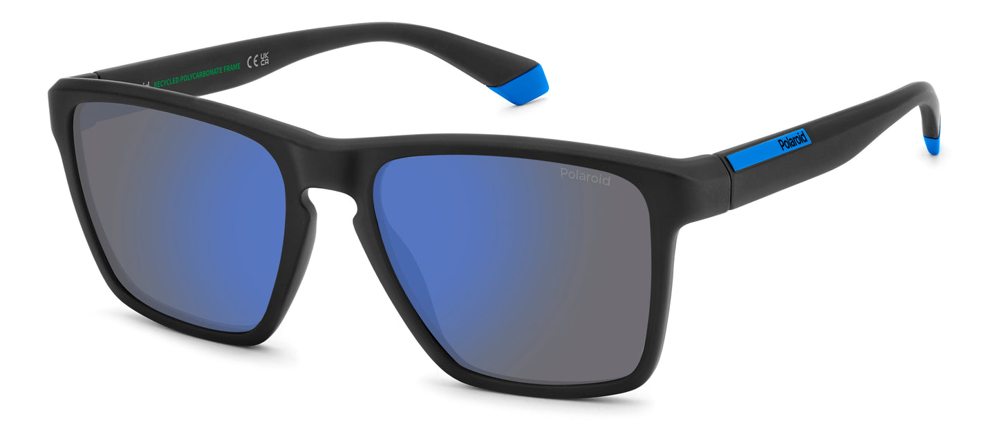 Polaroid 2167/S Polarised Matte Black Blue Mirror (2167/S 0VK 5X)