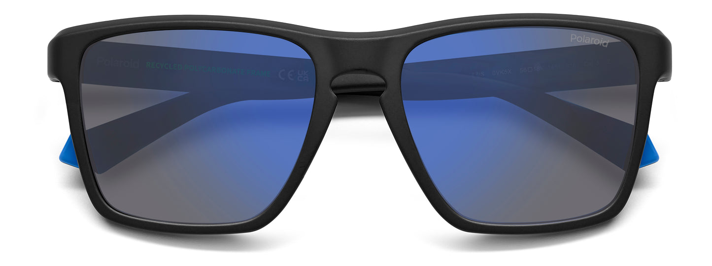 Polaroid 2167/S Polarised Matte Black Blue Mirror (2167/S 0VK 5X)