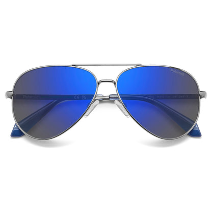 Polaroid Kids 8073/S Polarised Ruthenium/Blue Blue Mirror PLD 8073/S V84 5X (55)