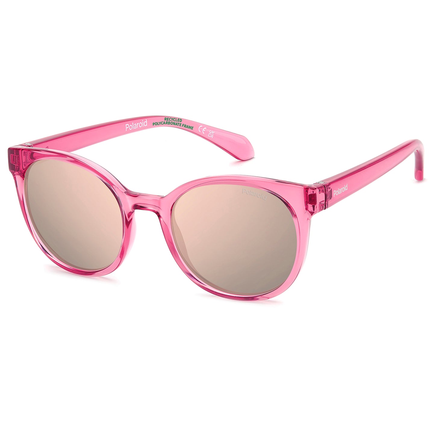 Polaroid Kids 8076/S Polarised Pink Rose Gold Mirror PLD 8076/S 35J JQ (45)