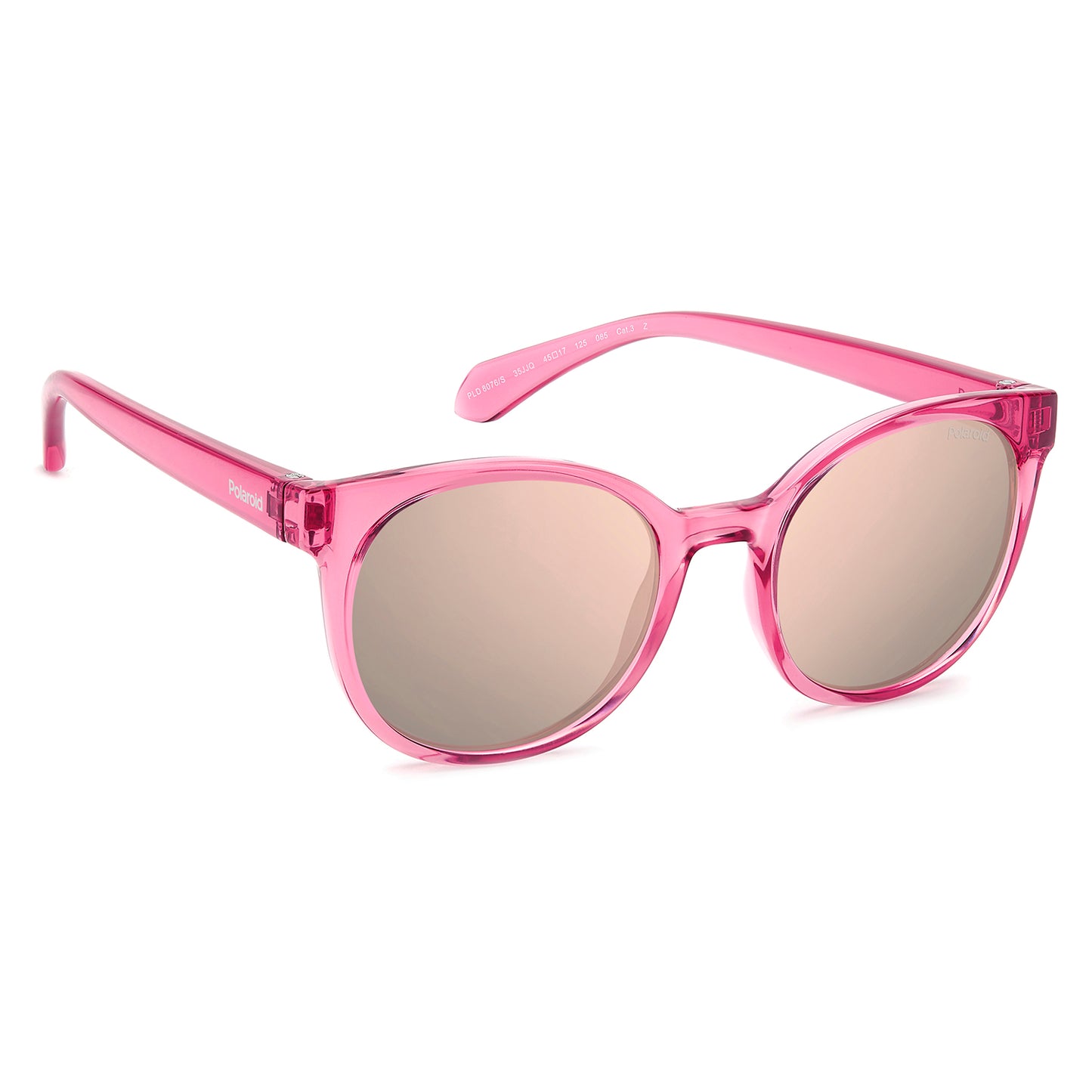 Polaroid Kids 8076/S Polarised Pink Rose Gold Mirror PLD 8076/S 35J JQ (45)