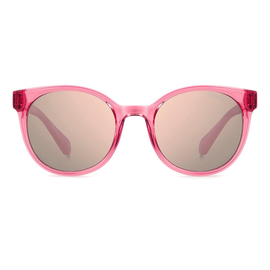 Polaroid Kids 8076/S Polarised Pink Rose Gold Mirror PLD 8076/S 35J JQ (45)