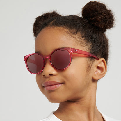 Polaroid Kids 8076/S Polarised Pink Rose Gold Mirror PLD 8076/S 35J JQ (45)