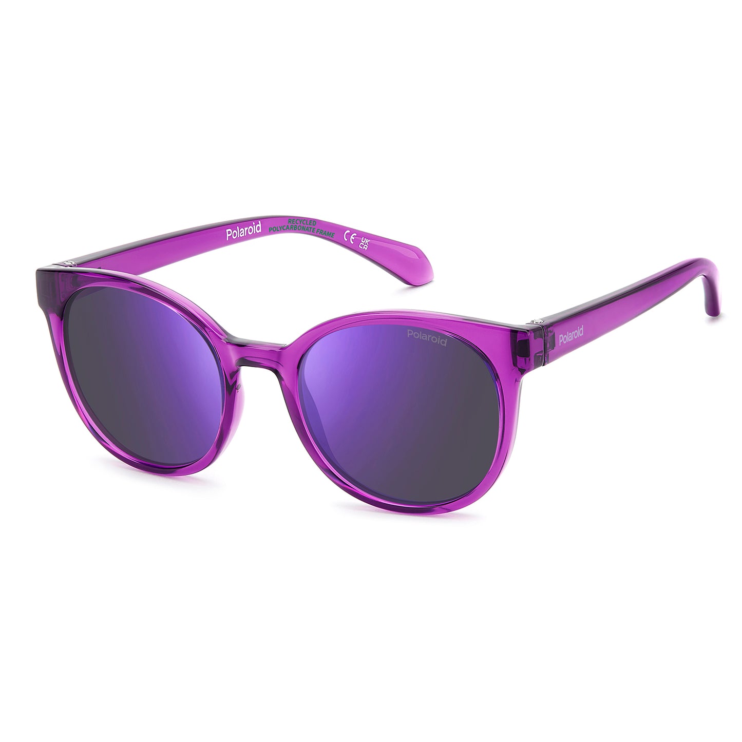Polaroid Kids 8076/S Polarised Fushia Violet Mirror PLD 8076/S MU1 MF (45)