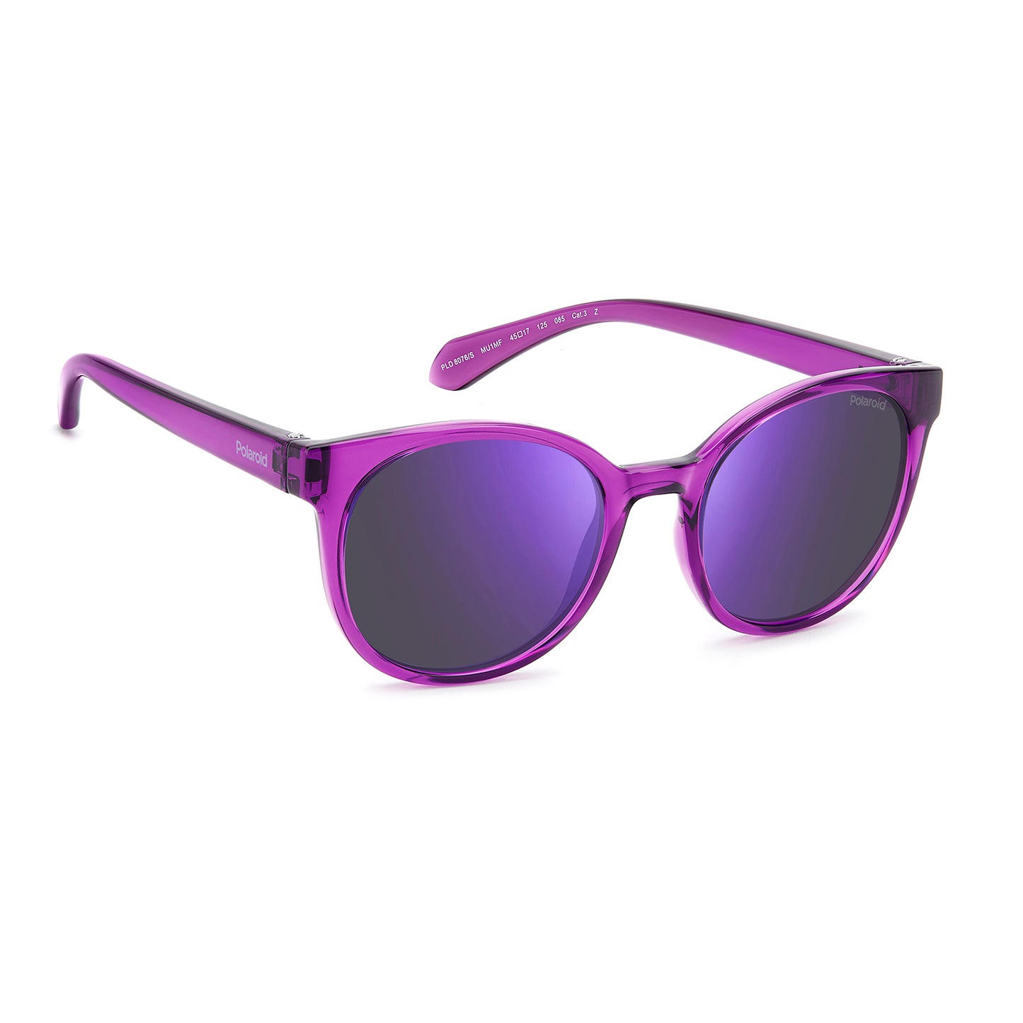Polaroid Kids 8076/S Polarised Fushia Violet Mirror PLD 8076/S MU1 MF (45)