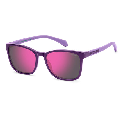 Polaroid Kids 8077/S Polarised Plum Pink Mirror PLD 8077/S 0T7 AI (49)