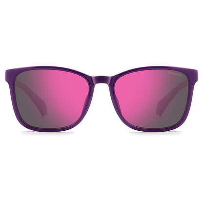 Polaroid Kids 8077/S Polarised Plum Pink Mirror PLD 8077/S 0T7 AI (49)