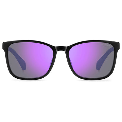 Polaroid Kids 8077/S Polarised Black/Lilac Violet Mirror PLD 8077/S 1X2 MF (49)