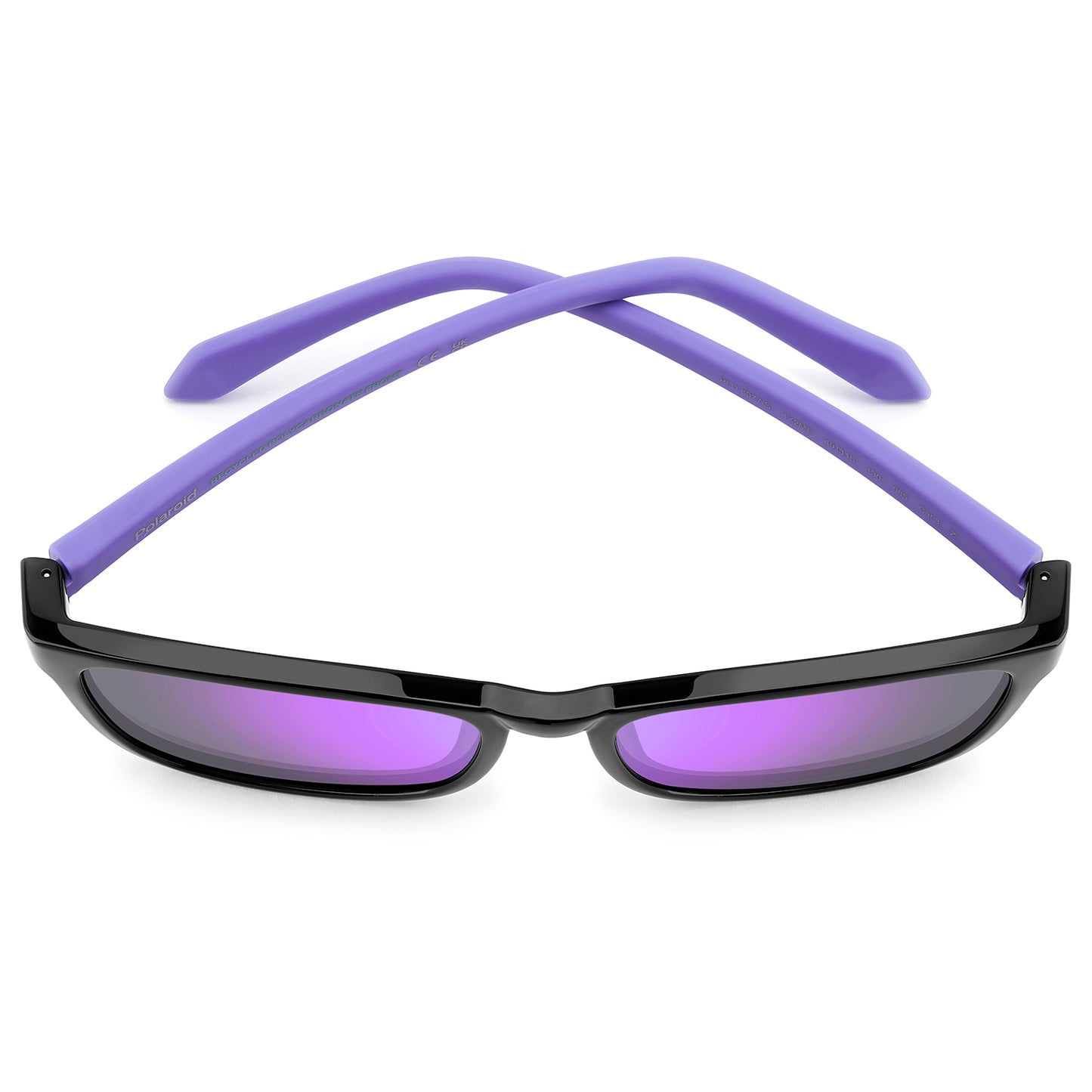 Polaroid Kids 8077/S Polarised Black/Lilac Violet Mirror PLD 8077/S 1X2 MF (49)