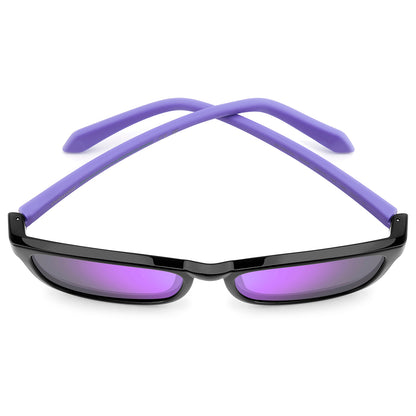 Polaroid Kids 8077/S Polarised Black/Lilac Violet Mirror PLD 8077/S 1X2 MF (49)