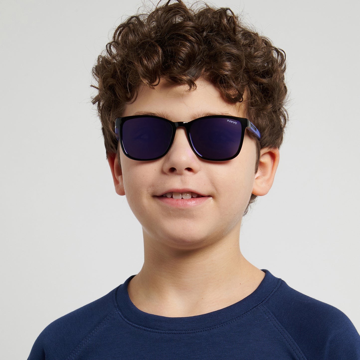 Polaroid Kids 8077/S Polarised Black/Lilac Violet Mirror PLD 8077/S 1X2 MF (49)