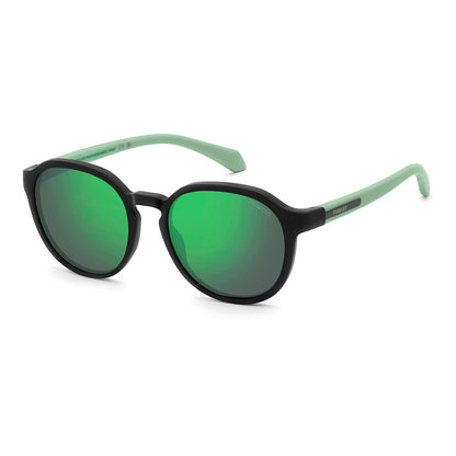 Polaroid Kids 8078/S Polarised Matte Black Green Mirror PLD 8078/S 003 5Z (47)