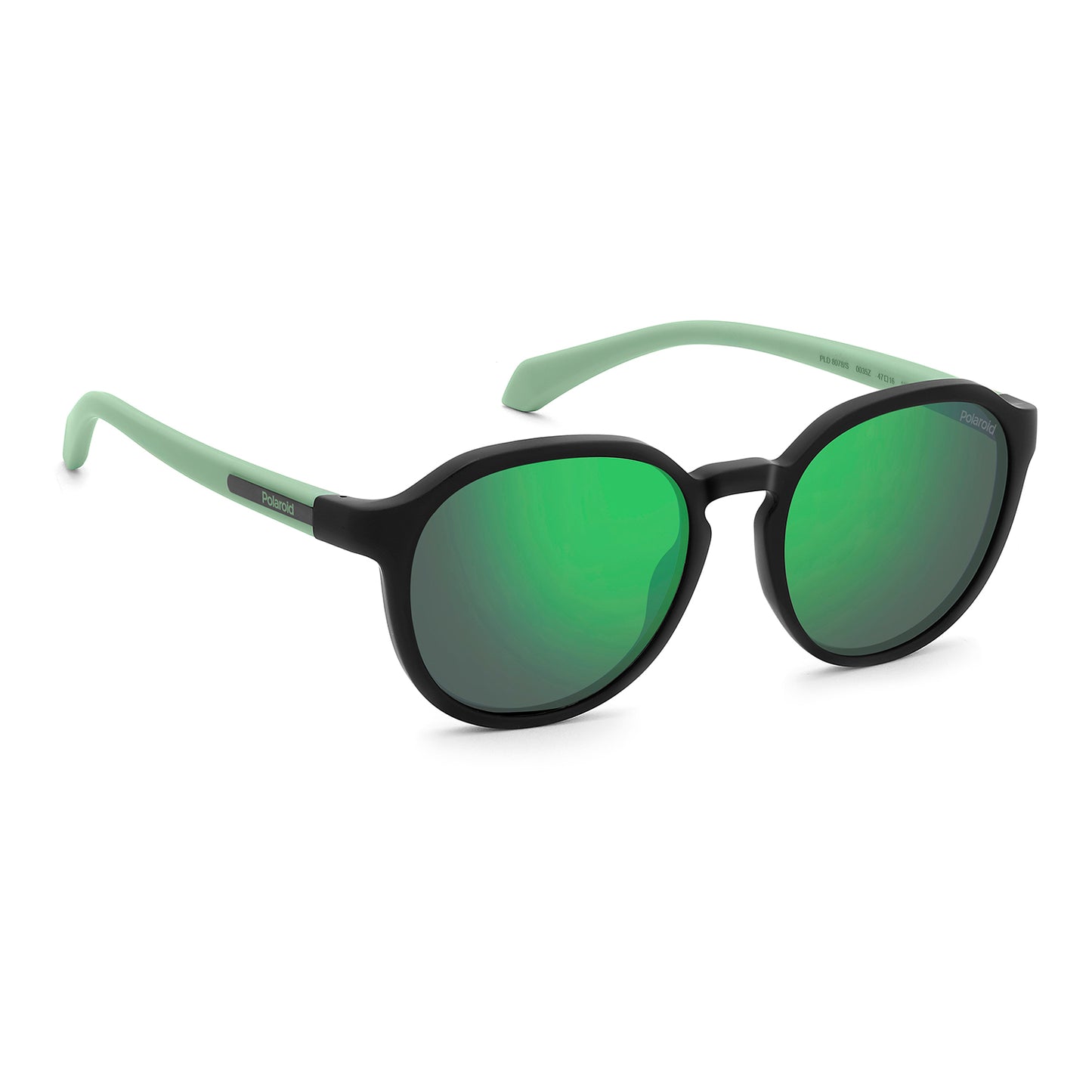 Polaroid Kids 8078/S Polarised Matte Black Green Mirror PLD 8078/S 003 5Z (47)