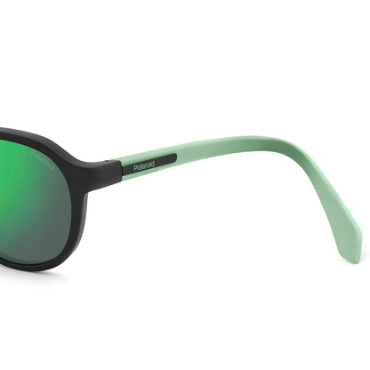 Polaroid Kids 8078/S Polarised Matte Black Green Mirror PLD 8078/S 003 5Z (47)