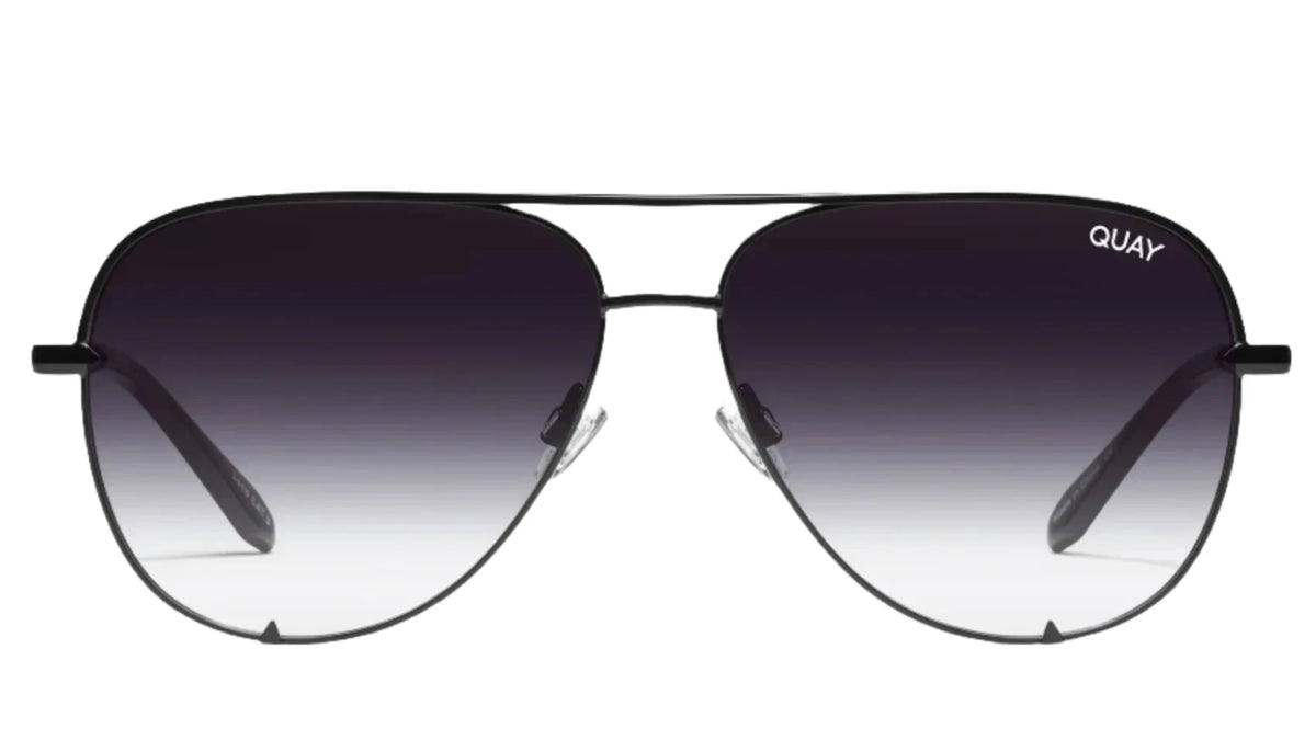 Quay NEW High Key XL Aviator Black Fade Lens Sunglasses Quay Australia Polarized High Key Fade Lens Micro Aviator  main image 3