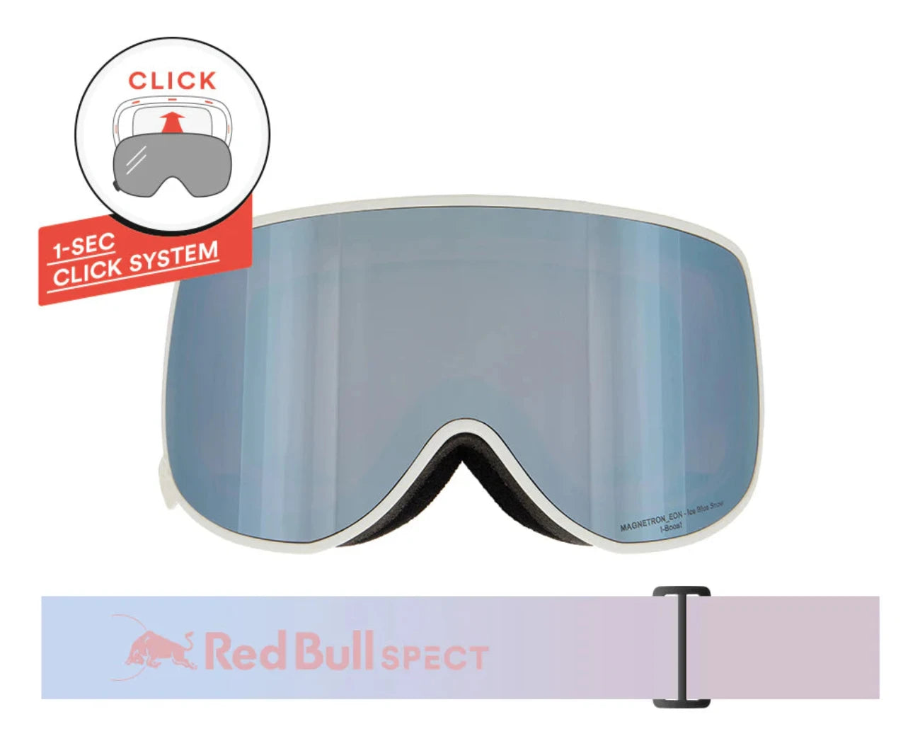 Red Bull Spect Magnetron Eon White Rose/Ice Blue Snow Mirror (Eon 012)