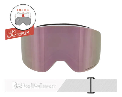 Red Bull Spect Magnetron Slick Matte White Brown/Rose Gold Mirror (Slick 006)