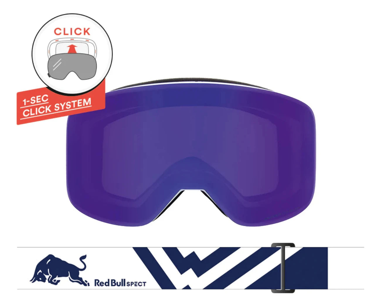 Red Bull Spect Magnetron Slick White Blue Snow Mirror (Slick 008)