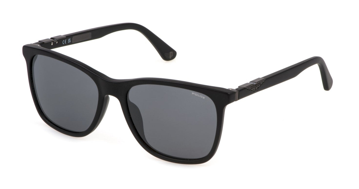 Police Origins 1 Matte Sandblasted Black Smoke/Silver Mirror (L872N 703X)