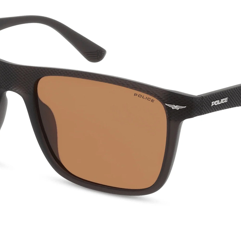 Police Gator 2 Polarised Matte Grey Brown SPLE02 868P (57)