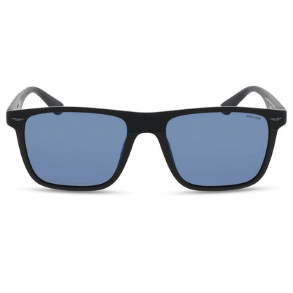 Police Gator 2 Polarised Matte Black Smoke/Blue Mirror SPLE02 U28B (57)
