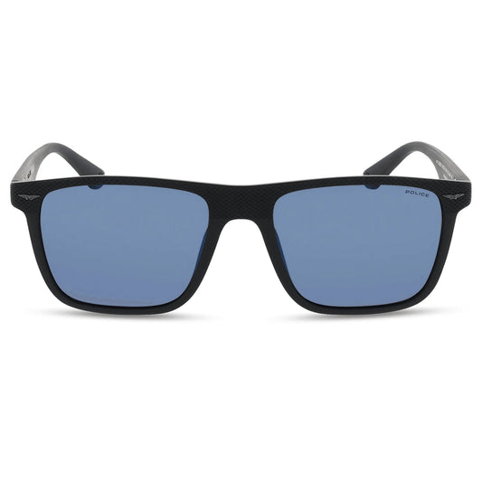 Police Gator 2 Polarised Matte Black Smoke/Blue Mirror SPLE02 U28B (57)