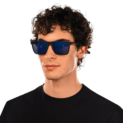 Police Gator 2 Polarised Matte Black Smoke/Blue Mirror SPLE02 U28B (57)