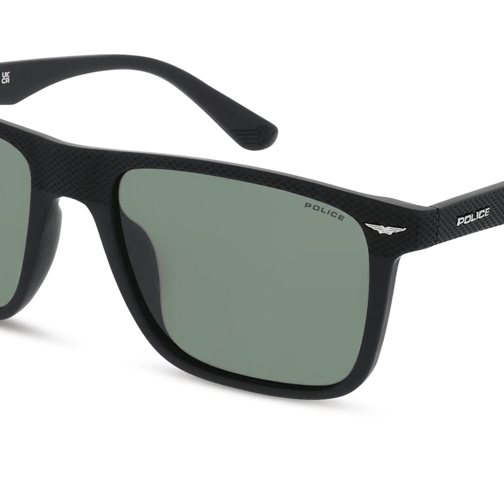 Police Gator 2 Polarised Matte Black Grey/Green SPLE02 U28P (57)