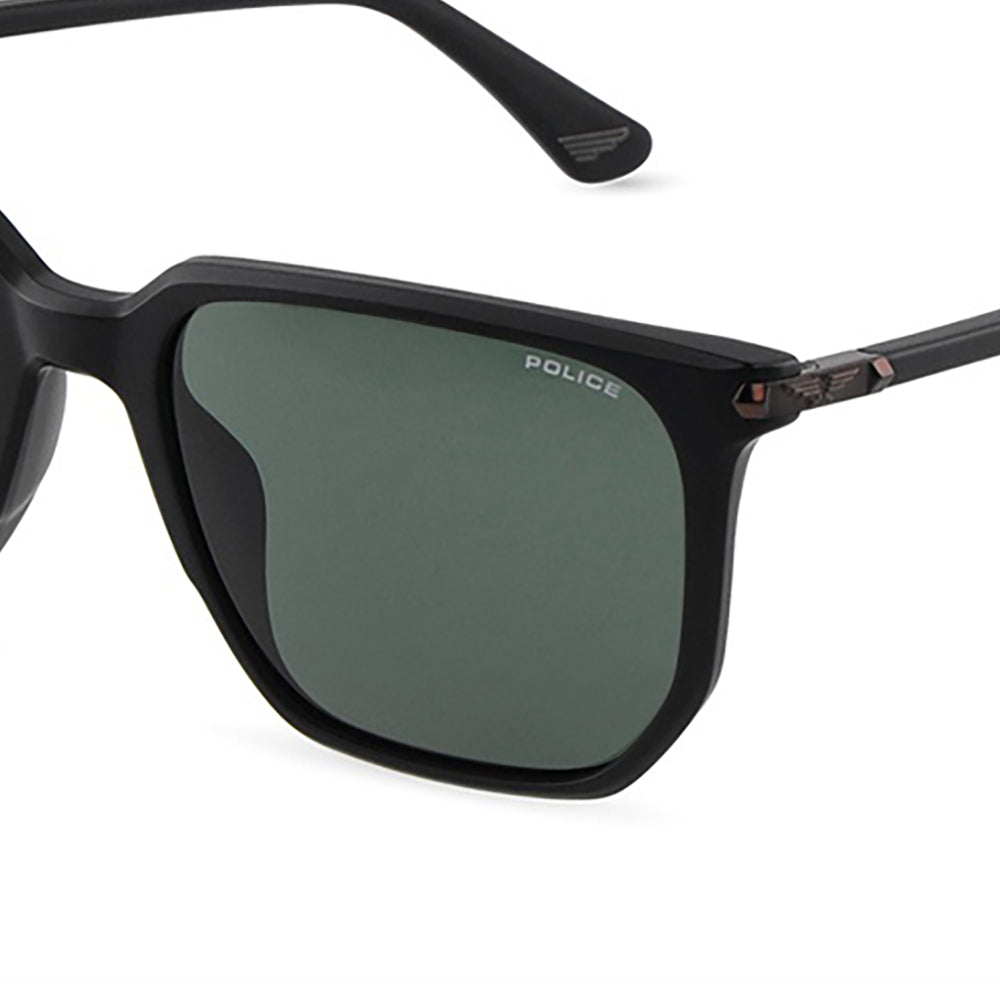 Police Roadie 9 Polarised Matte Black Green SPLU70 703P (55)