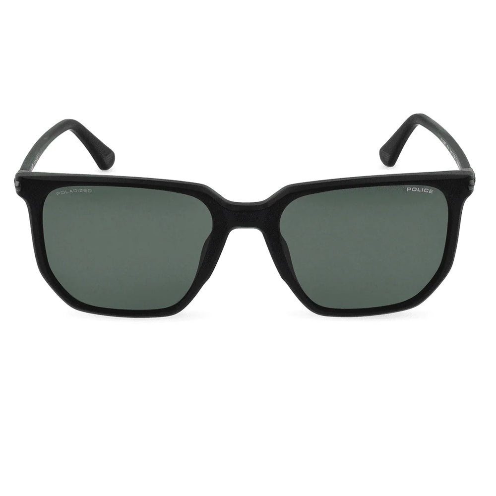 Police Roadie 9 Polarised Matte Black Green SPLU70 703P (55)
