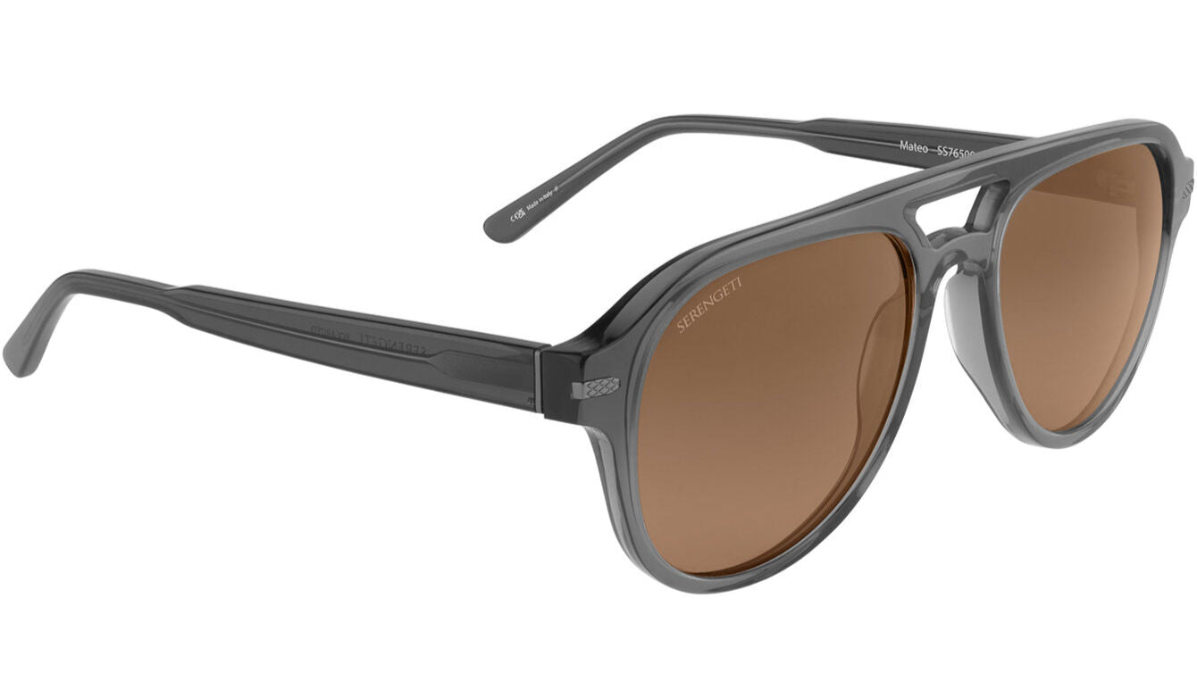 Serengeti Mateo Polarised Shiny Translucent Grey Glass Drivers (765004)