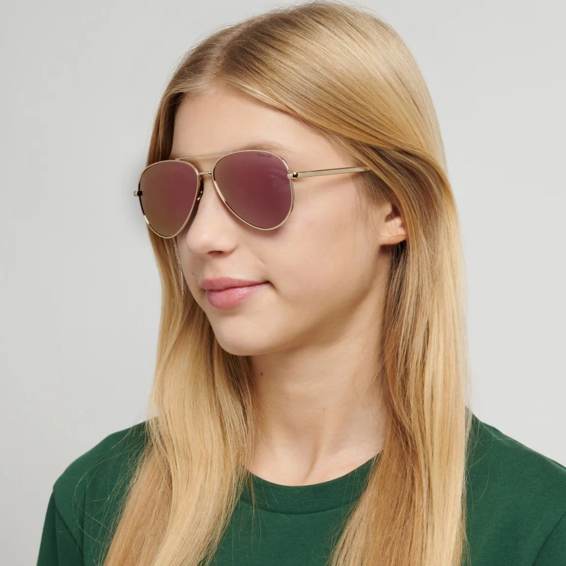 Polaroid Kids 8073/S Polarised Gold/Pink Rose Gold Mirror PLD 8073/S EYR JQ (55)