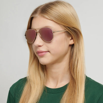 Polaroid Kids 8073/S Polarised Gold/Pink Rose Gold Mirror PLD 8073/S EYR JQ (55)
