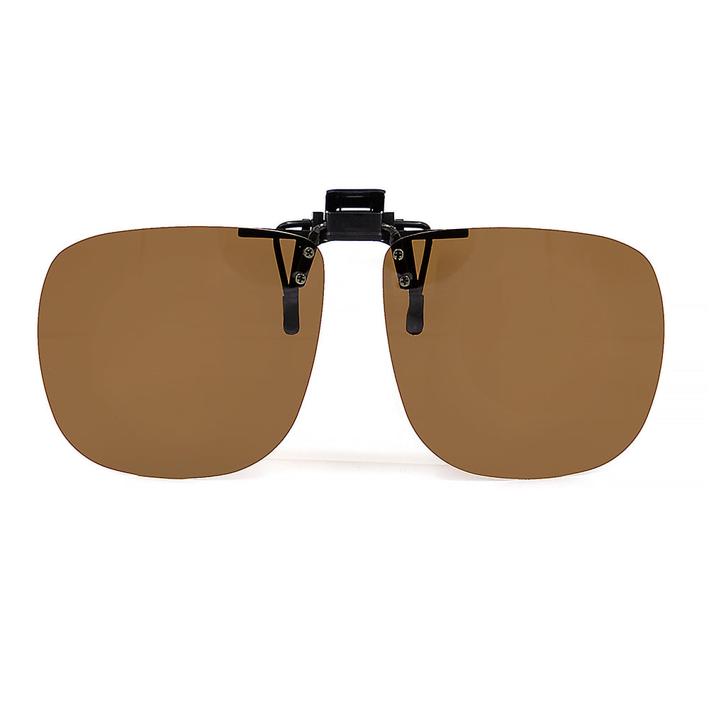 Clip On Polarised Large Brown Square