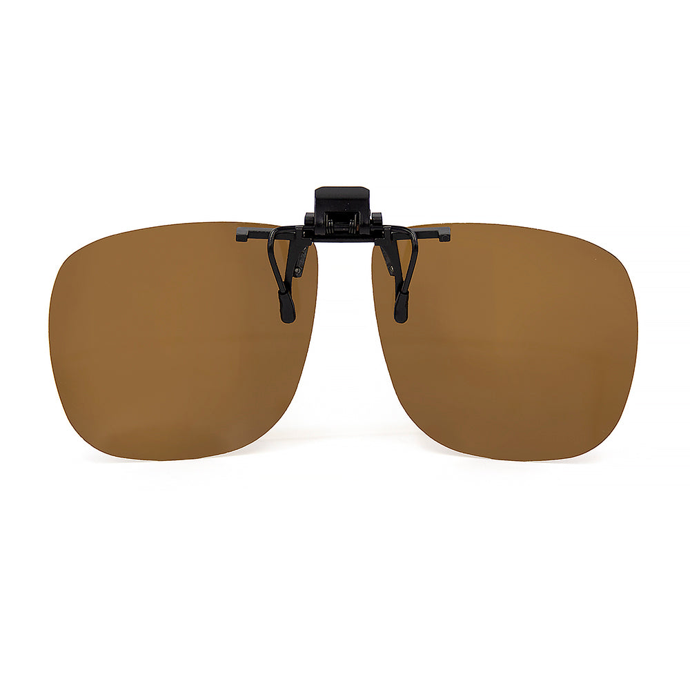 Clip On Polarised Large Brown Square